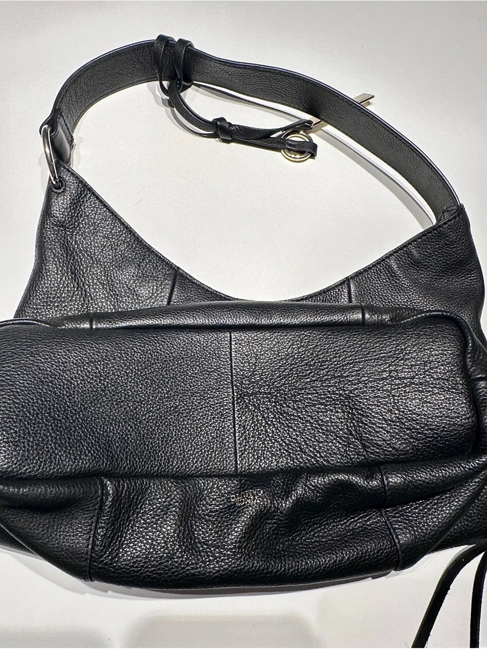 Vince Black Pebbled Leather Hobo/Shoulder Bag